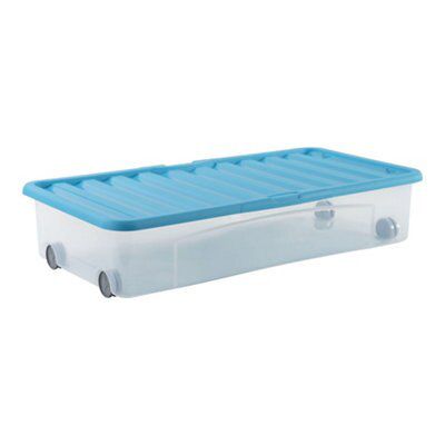 Sundis Clear 35L Plastic Stackable Wheeled Storage box & Lid