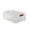 Sundis Clip & store Heavy duty Clear Rectangular 27L Plastic Stackable Storage box & Integrated lid
