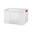 Sundis Clip & store Heavy duty Clear Rectangular 45L Plastic Stackable Storage box & Integrated lid
