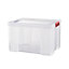 Sundis Clip & store Heavy duty Clear Rectangular 75L Plastic Stackable Storage box & Integrated lid