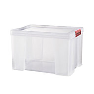 Sundis Clip & store Heavy duty Transparent Rectangular 75L Polypropylene (PP) Stackable Storage box & Integrated lid