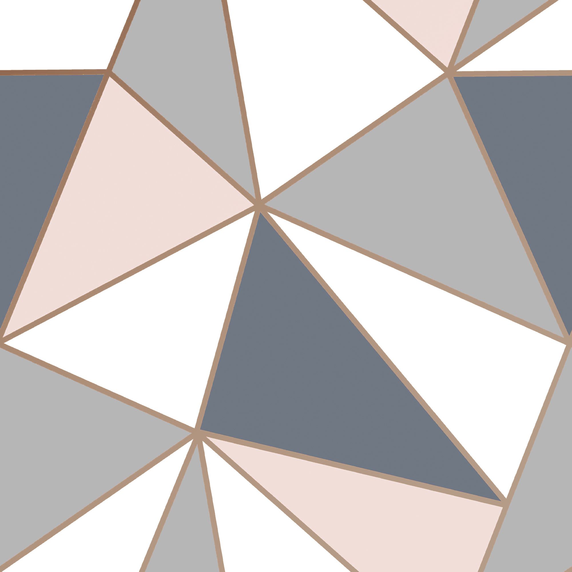 Superfresco Apex Navy & pink Geometric Abstract Smooth Wallpaper