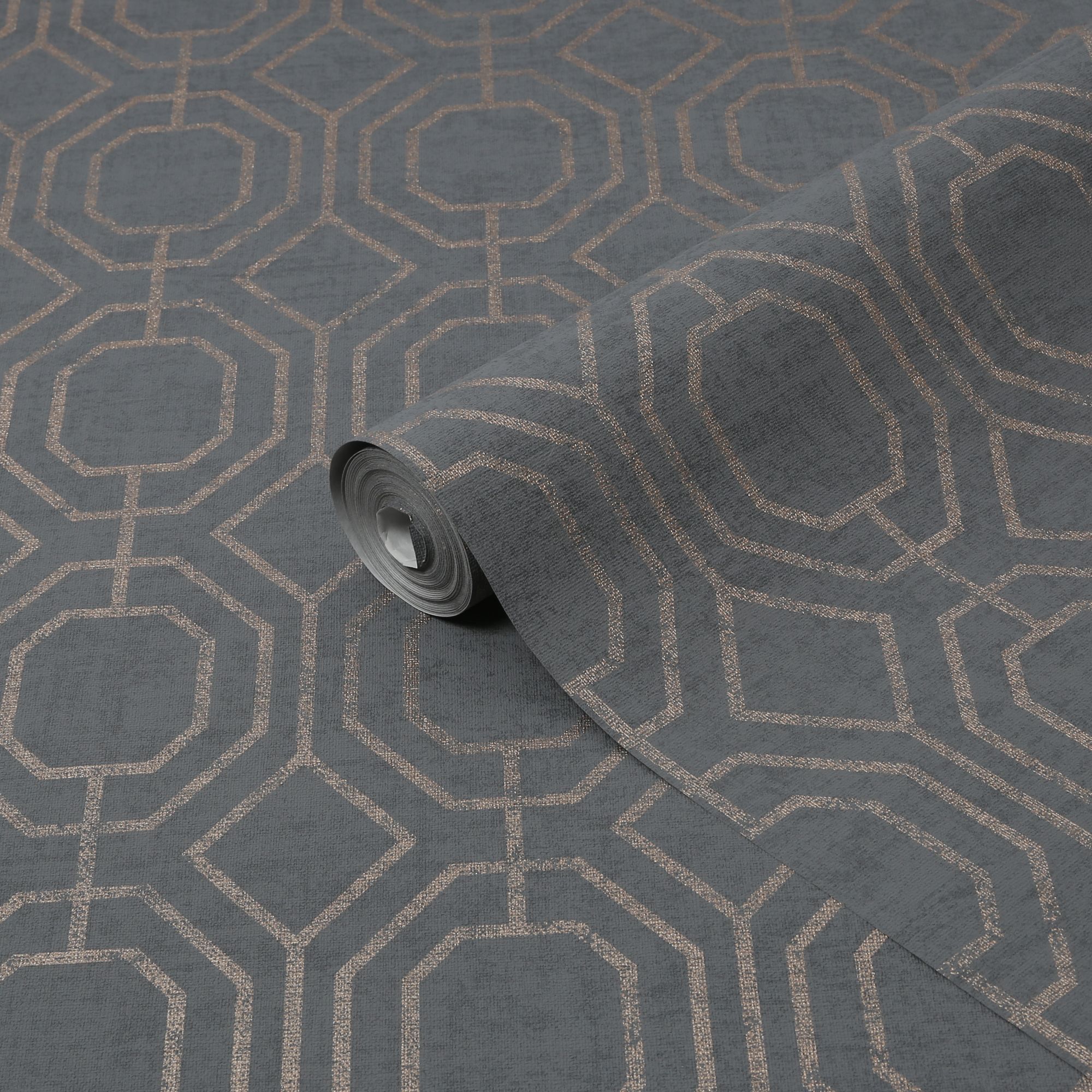 Superfresco Charcoal Geometric Smooth Wallpaper