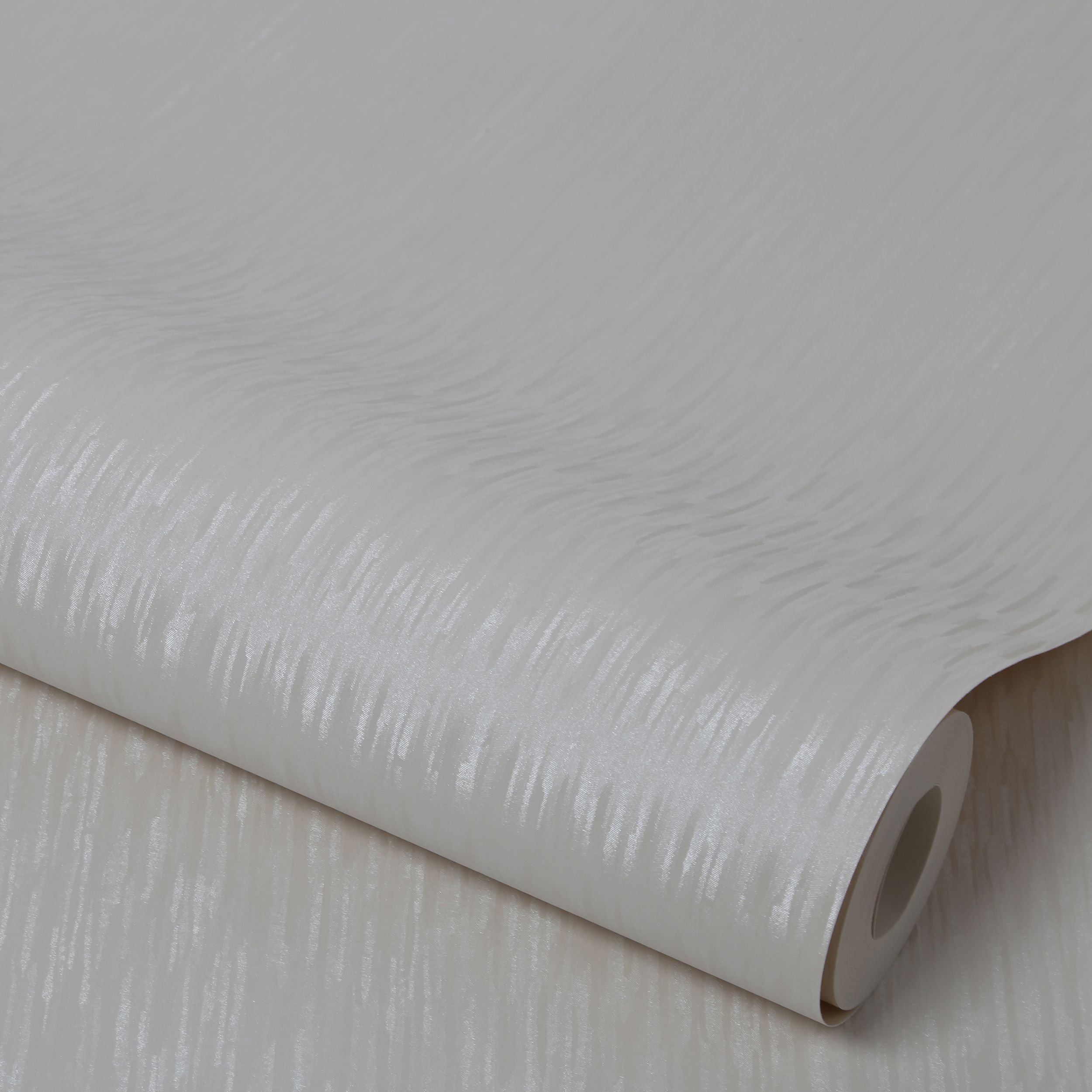 Superfresco Colours Cream & white Silken stria Textured Wallpaper Sample