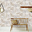 Superfresco Daintree Taupe Palm leaf Metallic effect Smooth Wallpaper