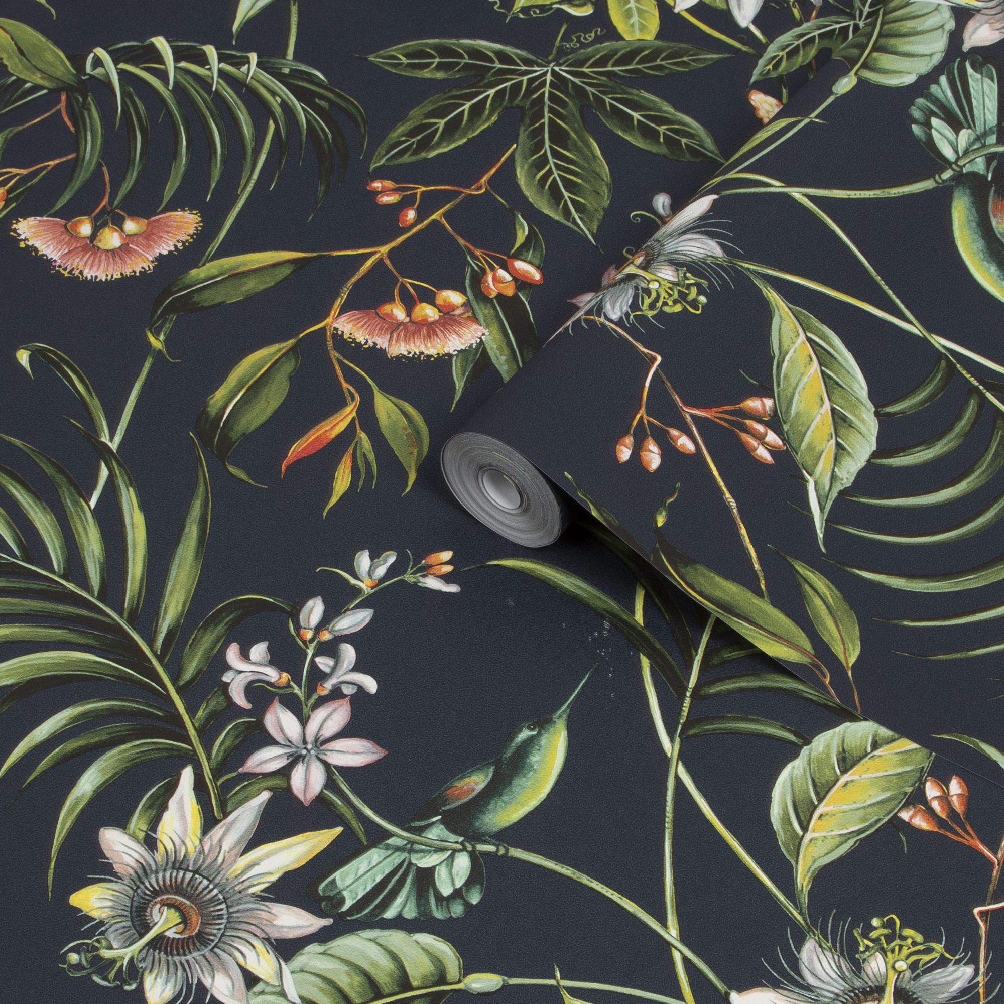 Superfresco Easy Adilah Black Leaves Smooth Wallpaper | DIY at B&Q