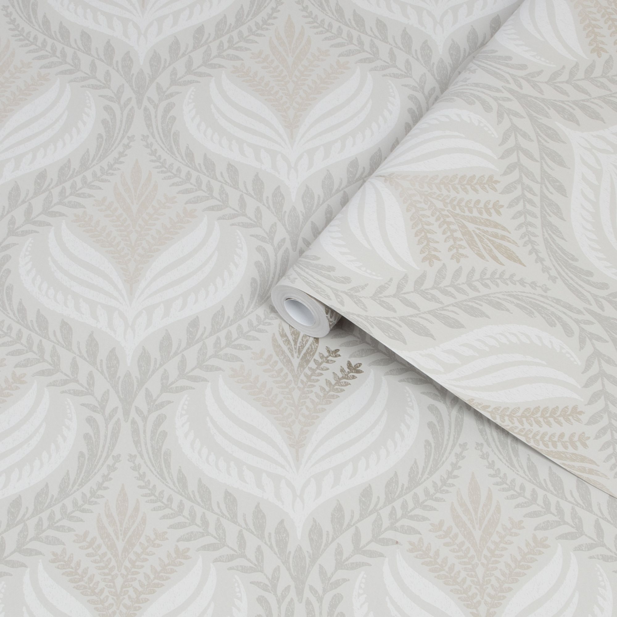 Superfresco Easy Aiko Grey Leaf Smooth Wallpaper Diy At B Q