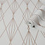 Superfresco Easy Ajuga Grey Geometric Metallic effect Textured Wallpaper
