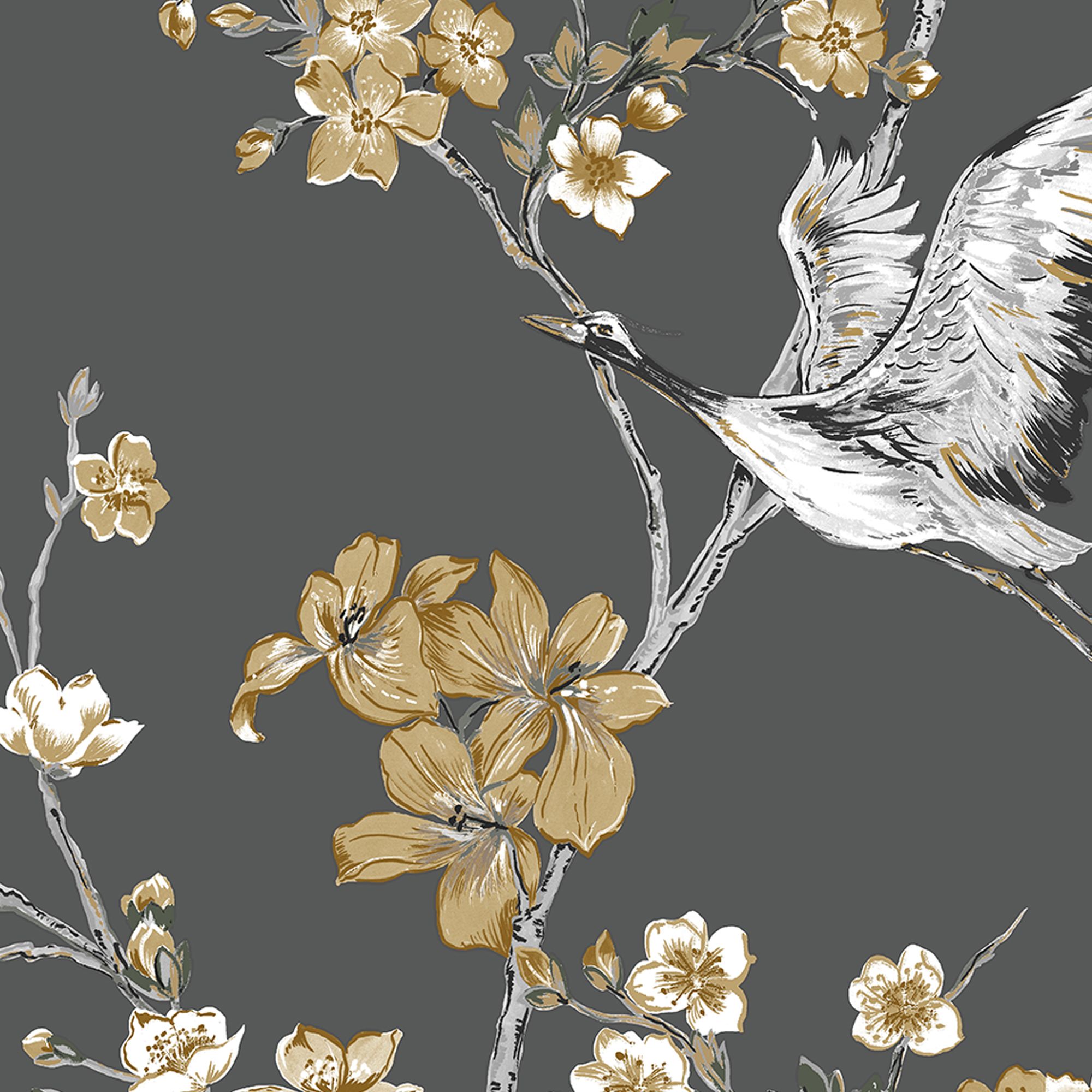 Superfresco Easy Alexa Crane Anthracite Cherry Blossom Smooth Wallpaper Diy At B Q