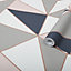 Superfresco Easy Apex Navy & pink Geometric Smooth Wallpaper Sample
