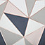 Superfresco Easy Apex Navy & pink Geometric Smooth Wallpaper Sample