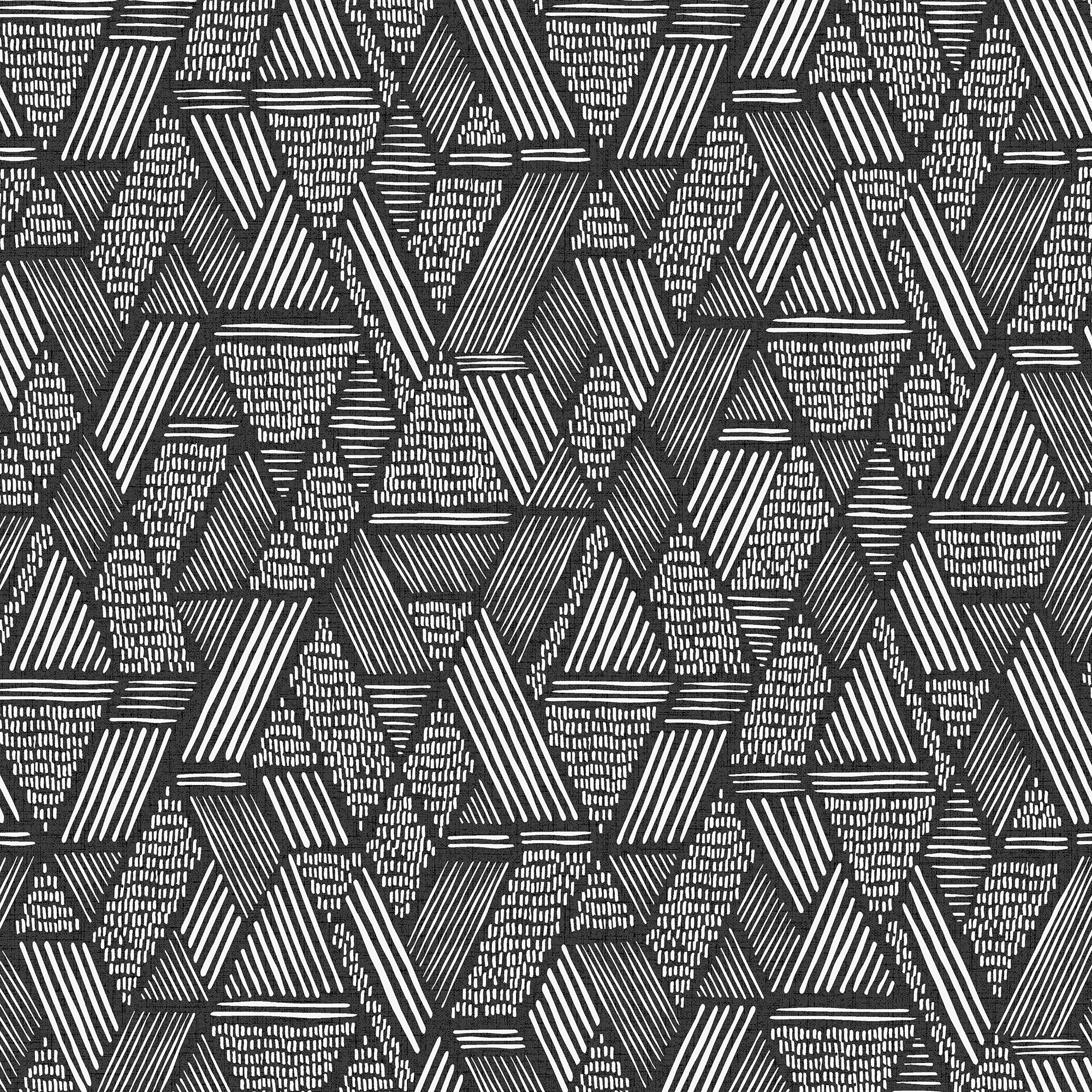 Superfresco Easy Black & white Ethnic stitch Smooth Wallpaper