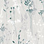 Superfresco Easy Blue Harvest Metallic effect Embossed Wallpaper