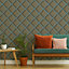 Superfresco Easy Blue Ocean Rattan Wood effect Smooth Wallpaper