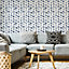 Superfresco Easy Blue & white Fabric effect Geometric Smooth Wallpaper Sample