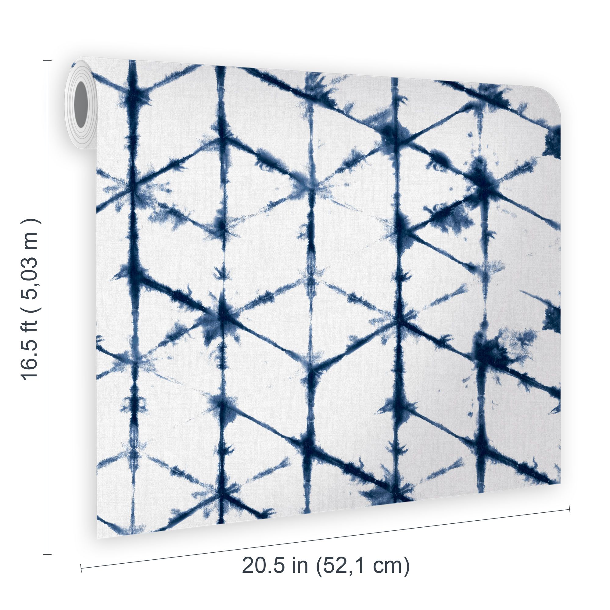 Superfresco Easy Blue & white Fabric effect Geometric Smooth Wallpaper