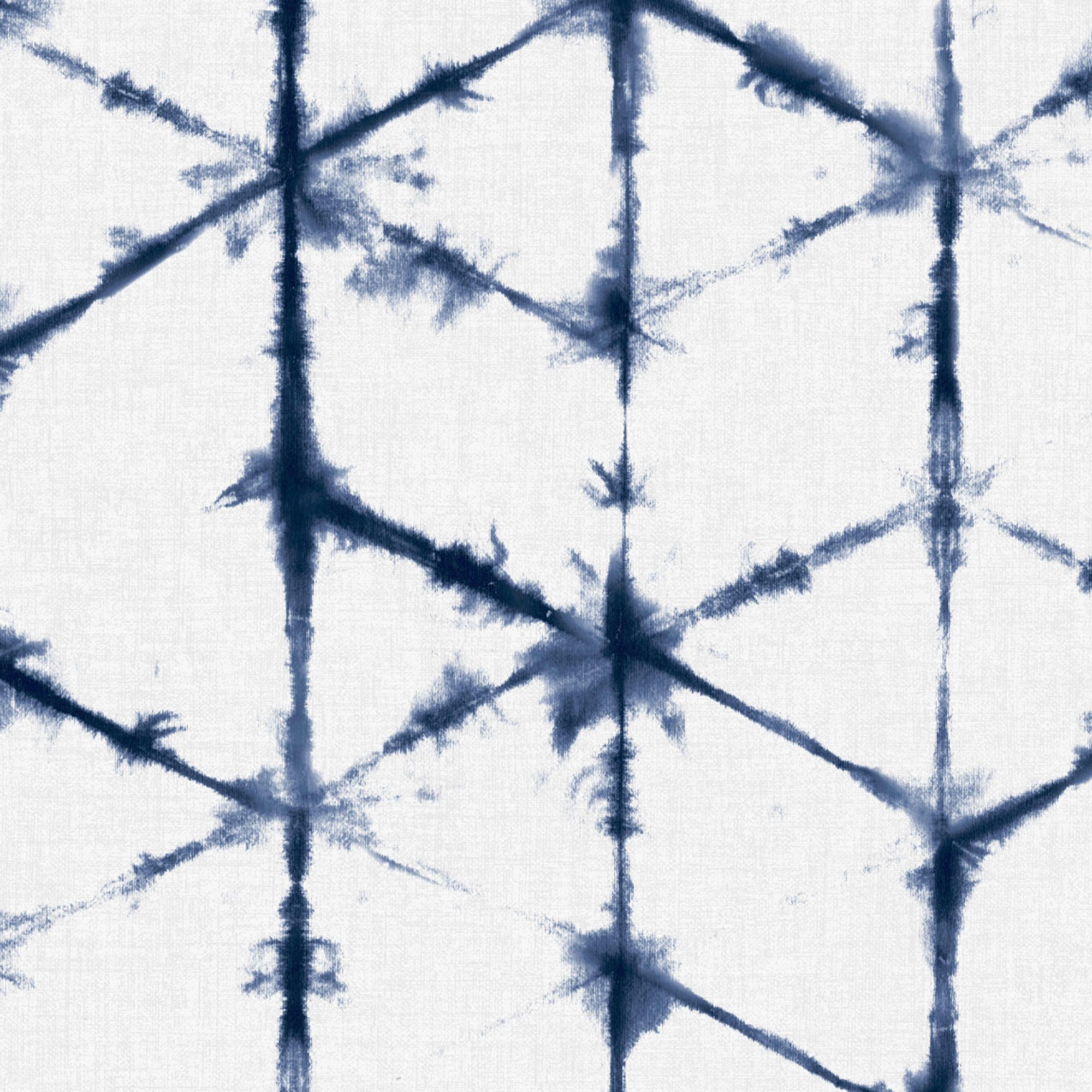Superfresco Easy Blue & white Fabric effect Geometric Smooth Wallpaper