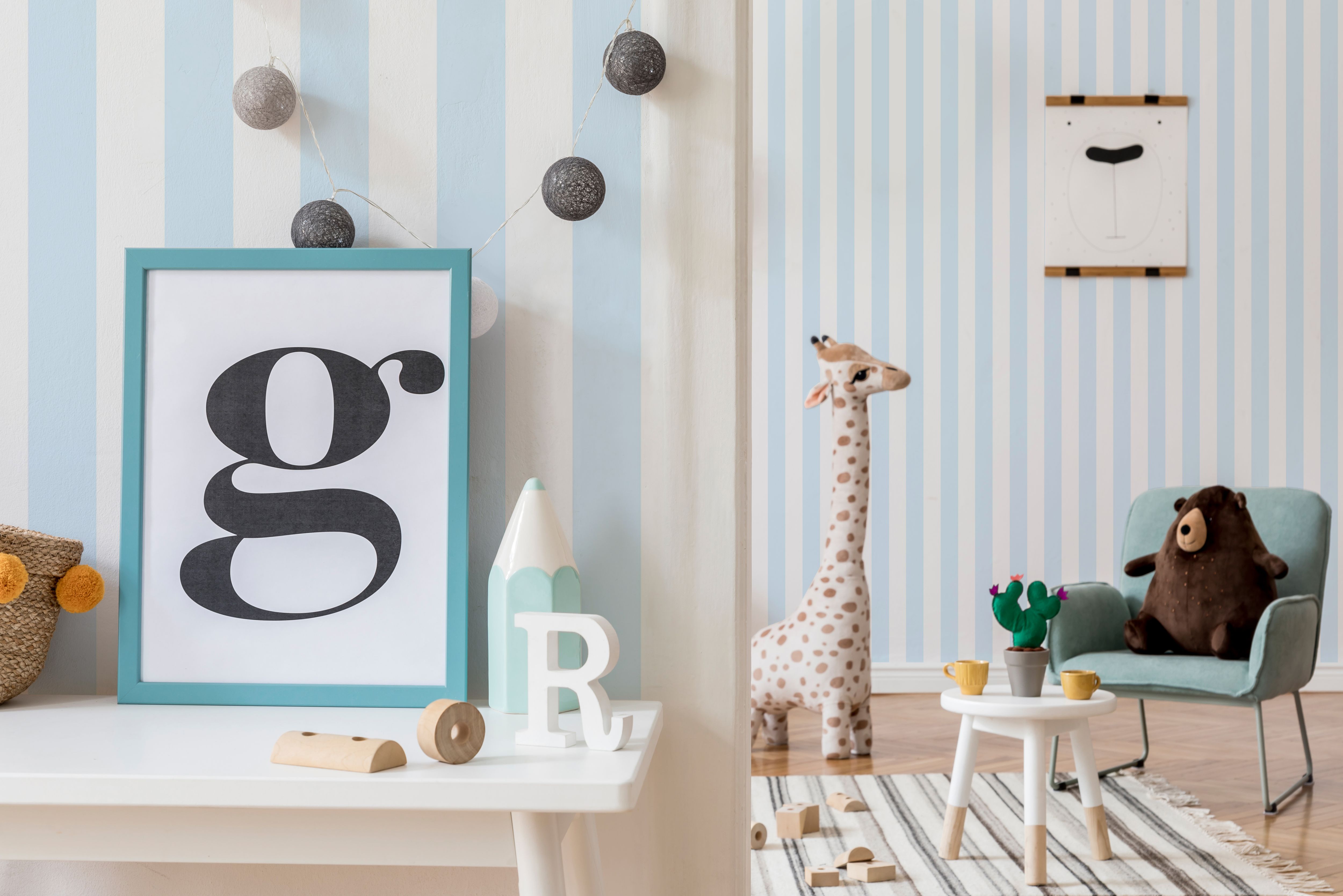 Superfresco Easy Blue & white Stripe Smooth Wallpaper