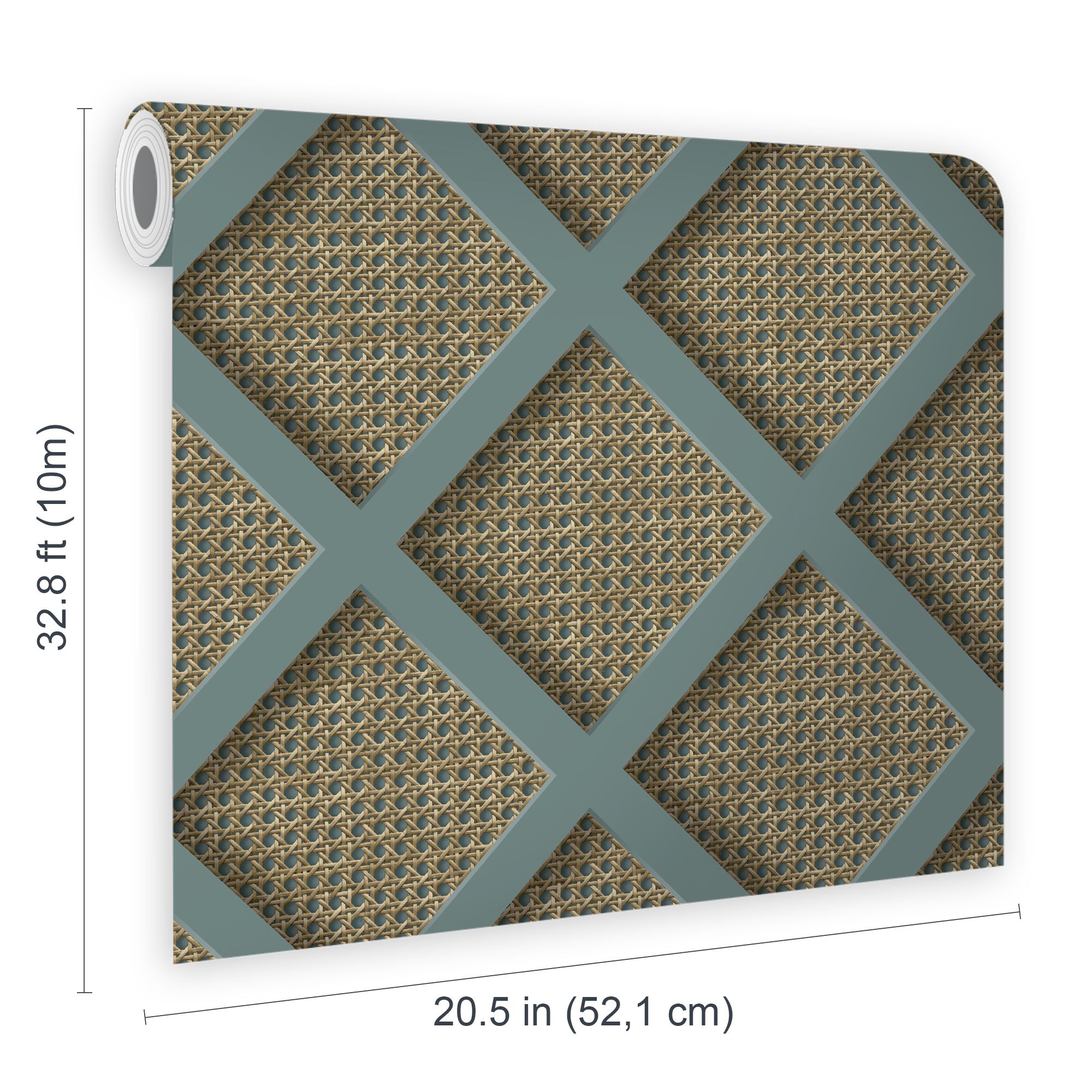 Superfresco Easy Blue Wood effect Ocean Rattan Smooth Wallpaper
