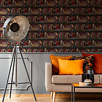 Superfresco Easy Bodleian Multicolour Metallic effect Smooth Wallpaper