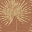 Superfresco Easy Burnt orange Gold effect Palm leaves Textured Wallpaper