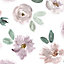 Superfresco Easy Cleo Pink & white Floral Smooth Wallpaper
