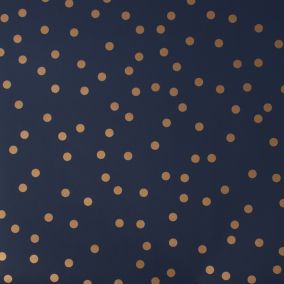 Superfresco Easy Copper & navy Metallic effect Confetti Smooth Wallpaper