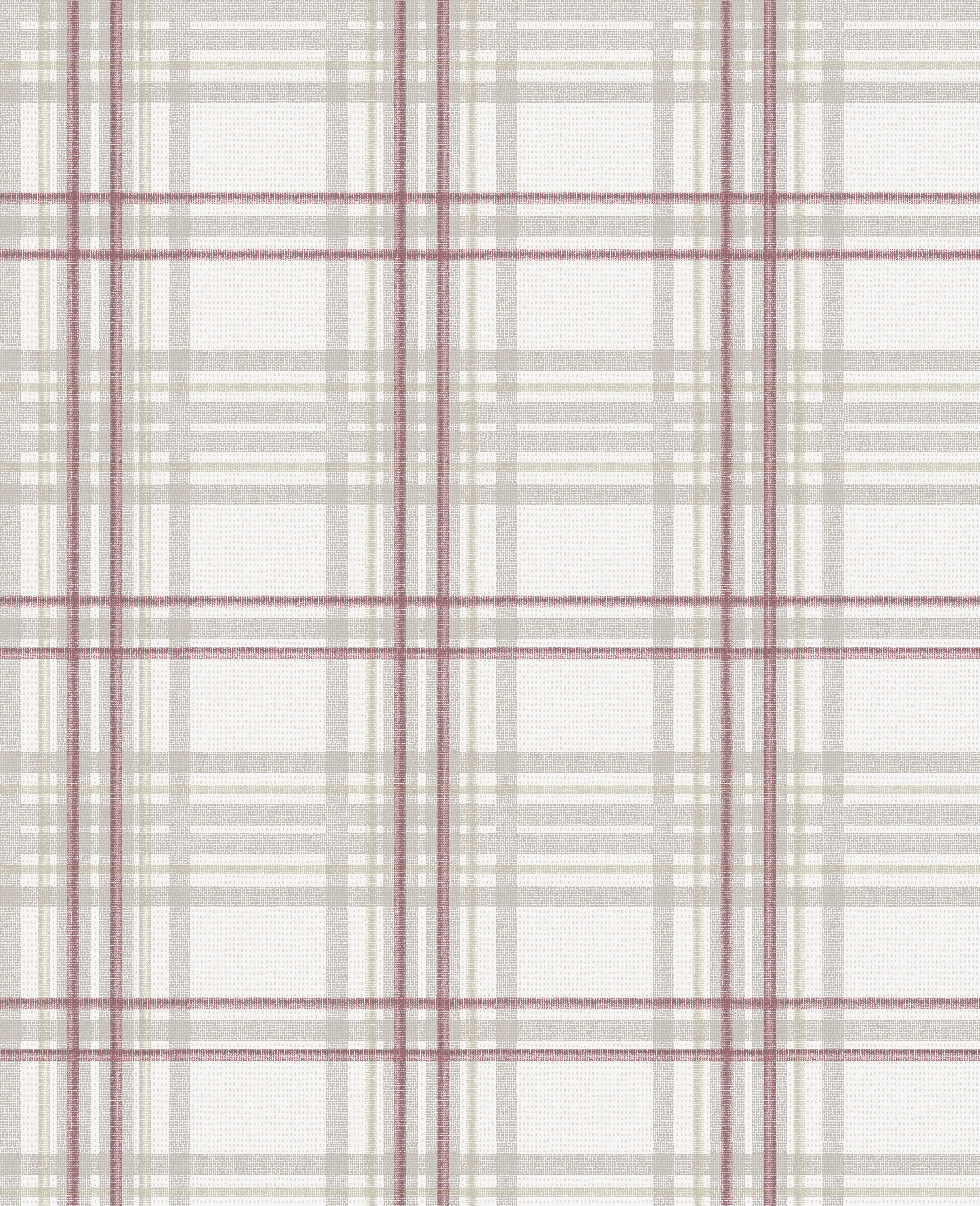 Superfresco Easy Country tartan Burgundy Metallic effect Embossed Wallpaper Sample