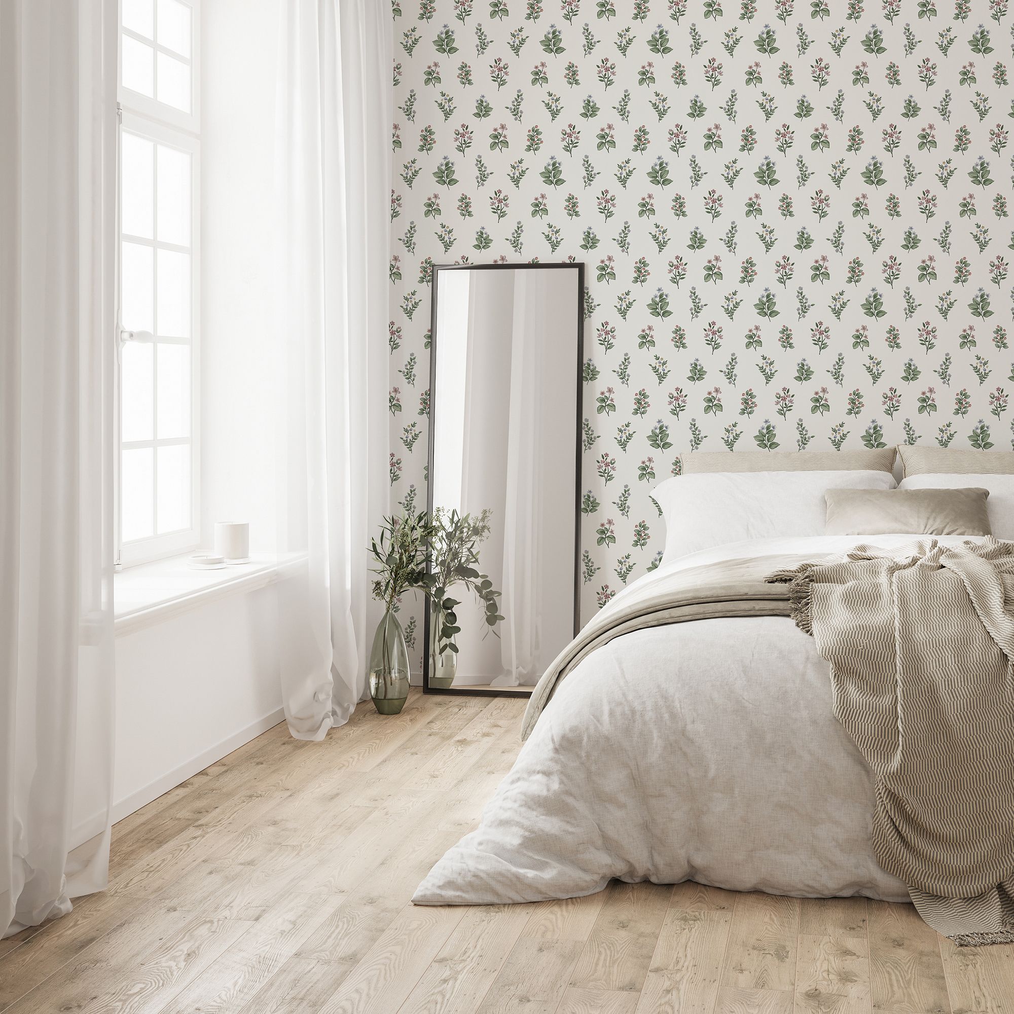 Superfresco Easy Cream Pretty Petals Patterned Smooth Wallpaper