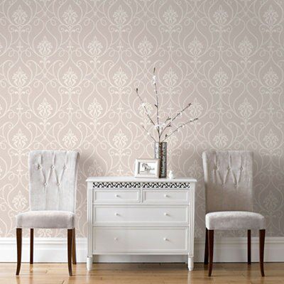 Superfresco Easy Cream Trellis damask Wallpaper