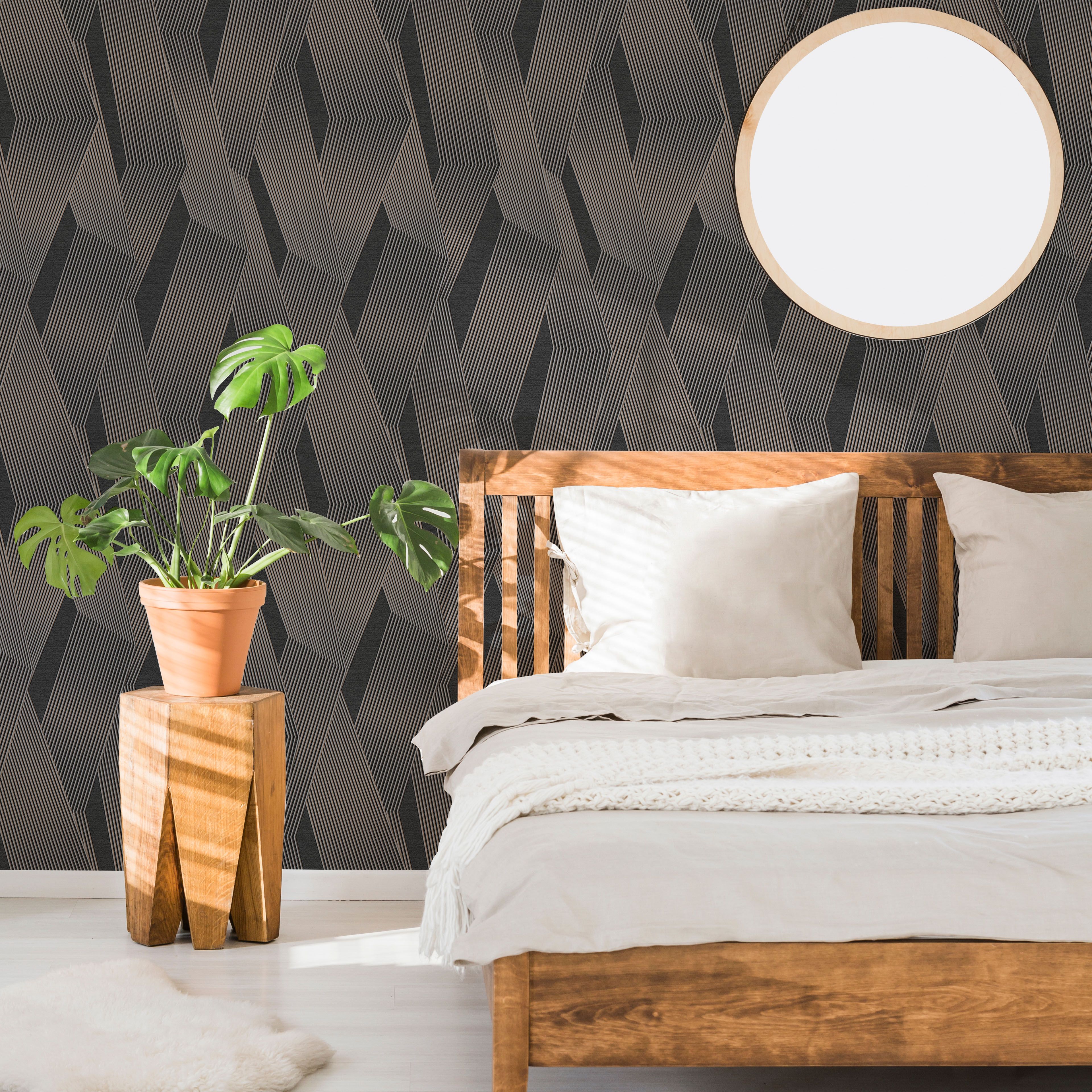 Superfresco Easy Elegant designs Anthracite Metallic effect Smooth Wallpaper