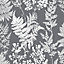 Superfresco Easy Farne Grey & white Leaves Smooth Wallpaper