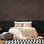 Superfresco Easy Fenne Black Copper effect Leaves Textured Wallpaper