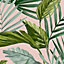 Superfresco Easy Flow Green & pink Leaves Smooth Wallpaper