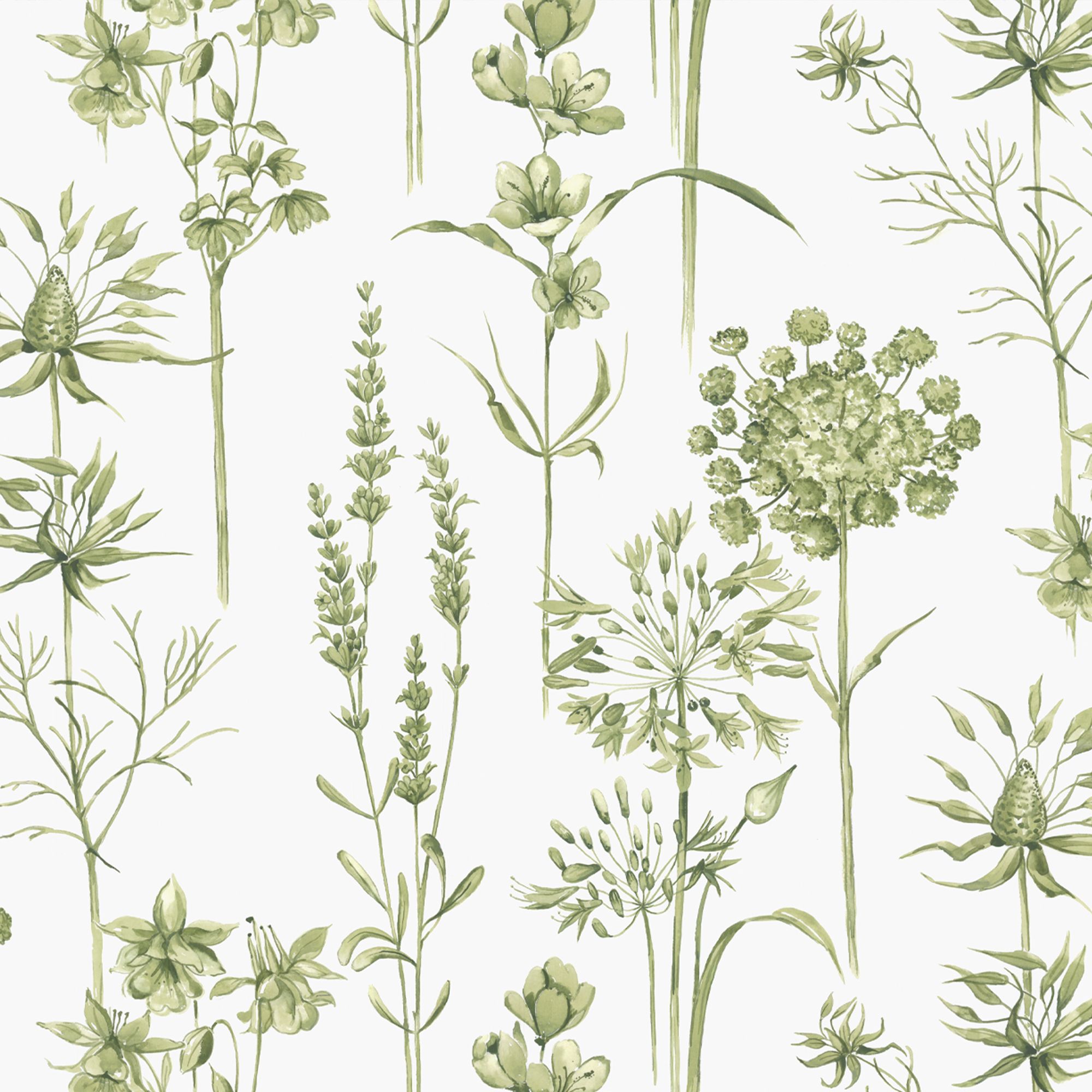 Superfresco Easy Green Floral Smooth Wallpaper