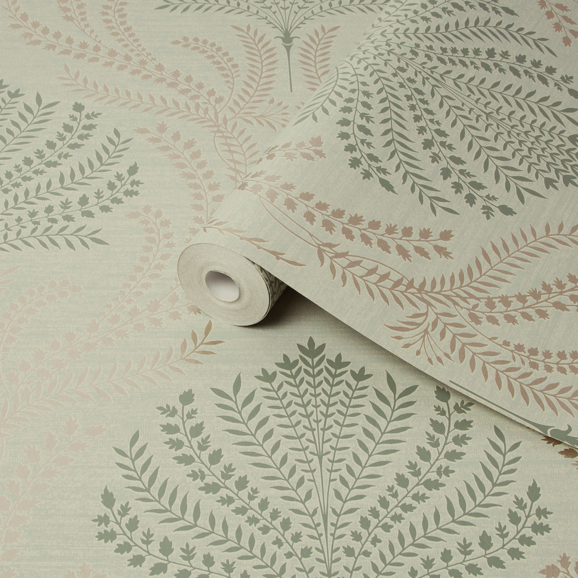 Superfresco Easy Green Leaves Textured Wallpaper Sample DIY at B&Q