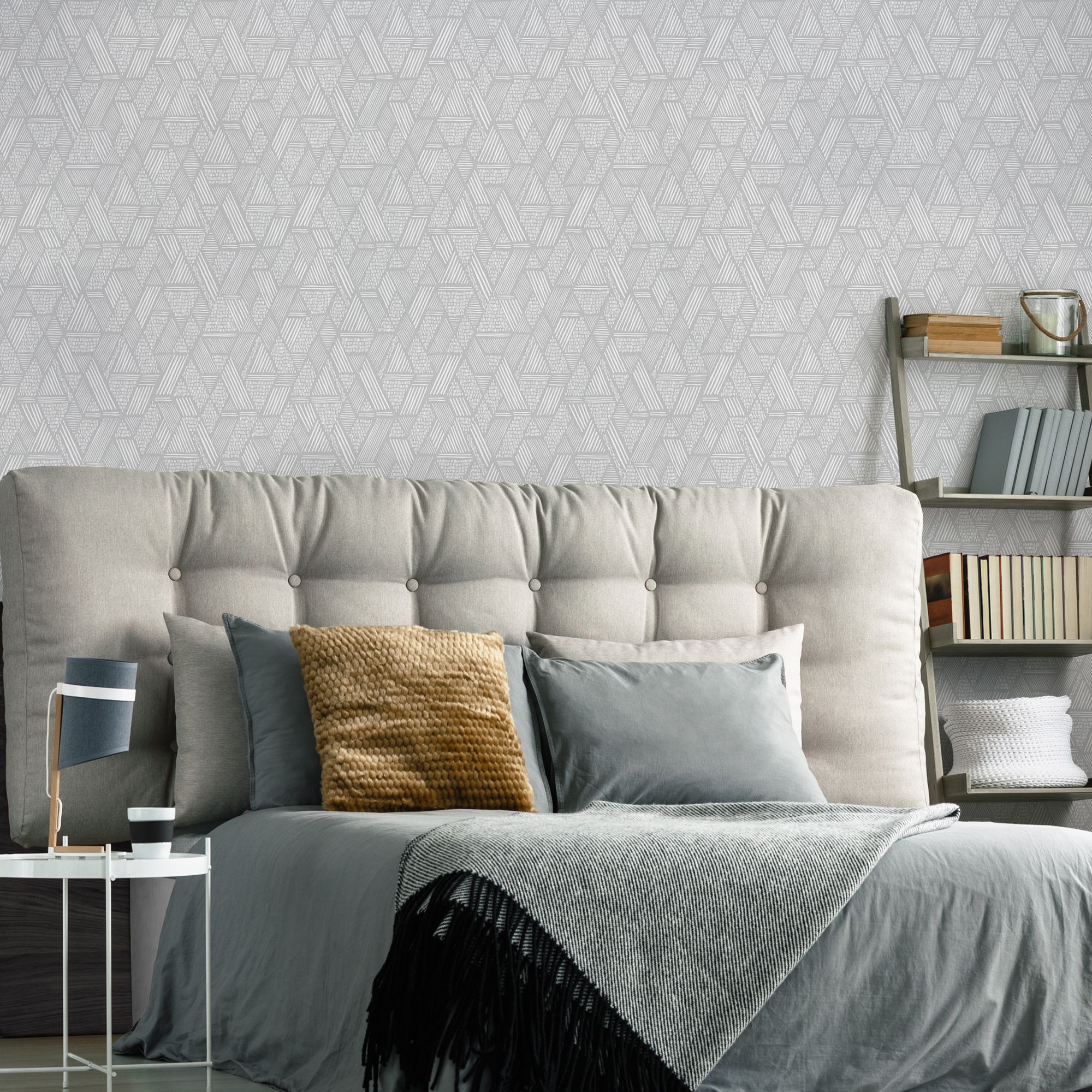 Superfresco Easy Grey Fabric effect Geometric Textured Wallpaper