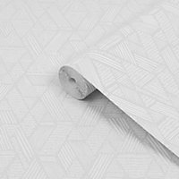 Superfresco Easy Grey Fabric effect Geometric Textured Wallpaper
