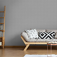 Superfresco Easy Grey Geometric Textured Wallpaper