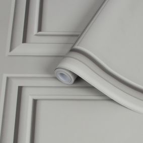 Superfresco Easy Grey Wood effect Panel Smooth Wallpaper
