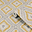 Superfresco Easy Grey & yellow Woven effect Geometric Textured Wallpaper Sample