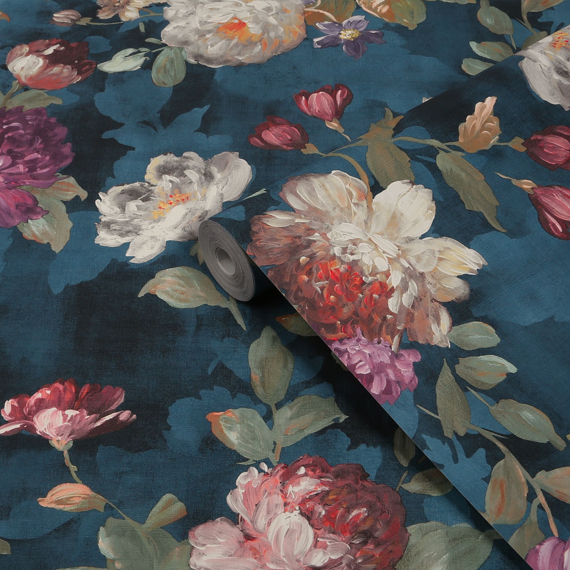 Superfresco Easy Isabelle Navy Floral Vintage Textured Wallpaper
