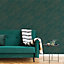 Superfresco Easy Kaya Green Leaves Gold effect Smooth Wallpaper