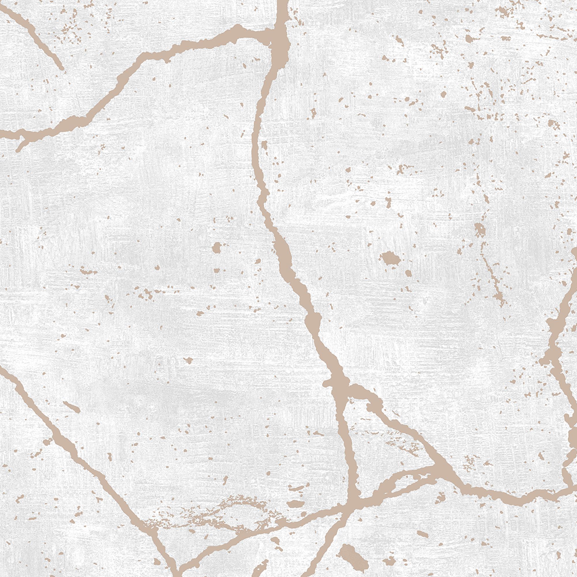 Superfresco Easy Kintsugi White Rose gold effect Tile Smooth Wallpaper