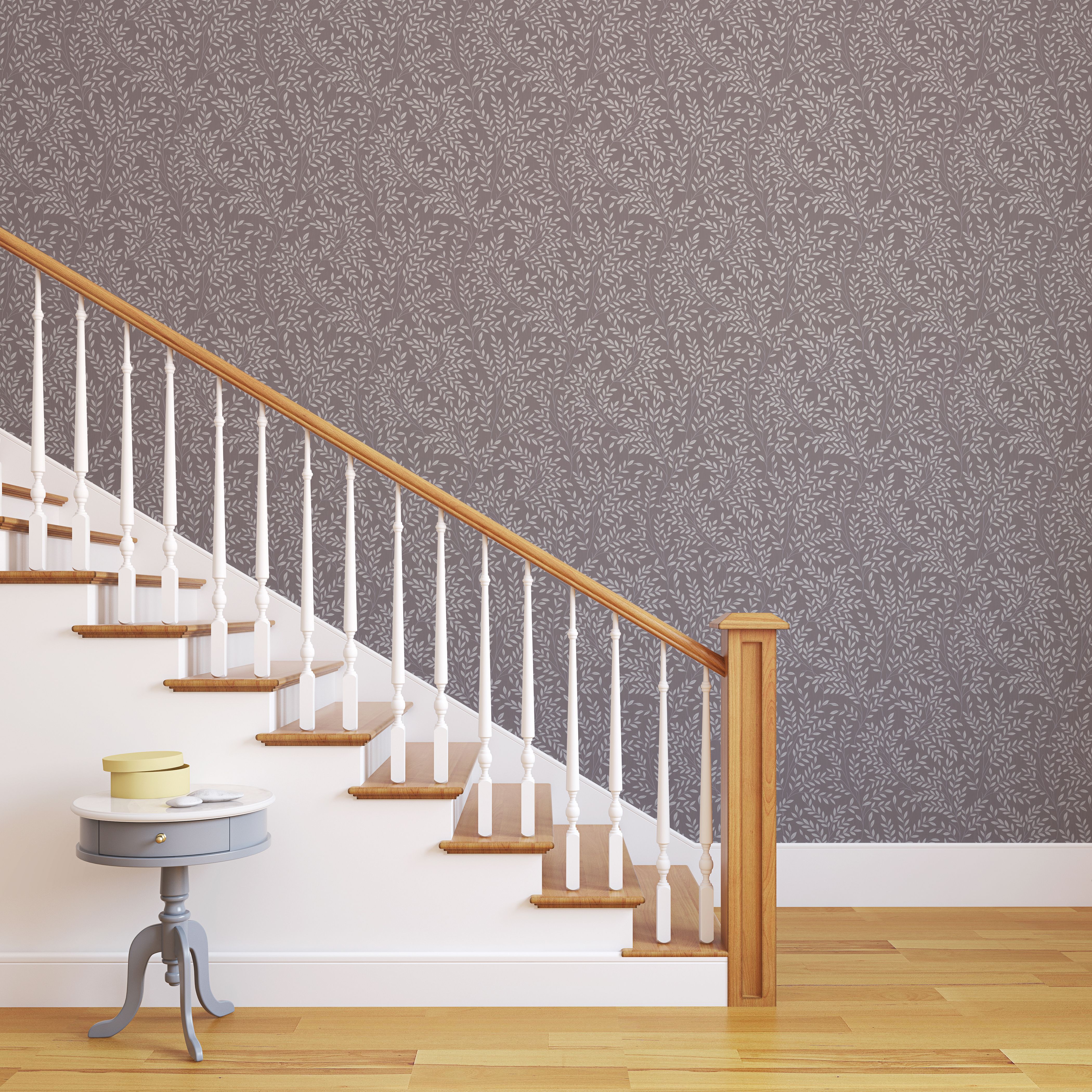 Superfresco Easy Mauve Leaves Smooth Wallpaper Sample