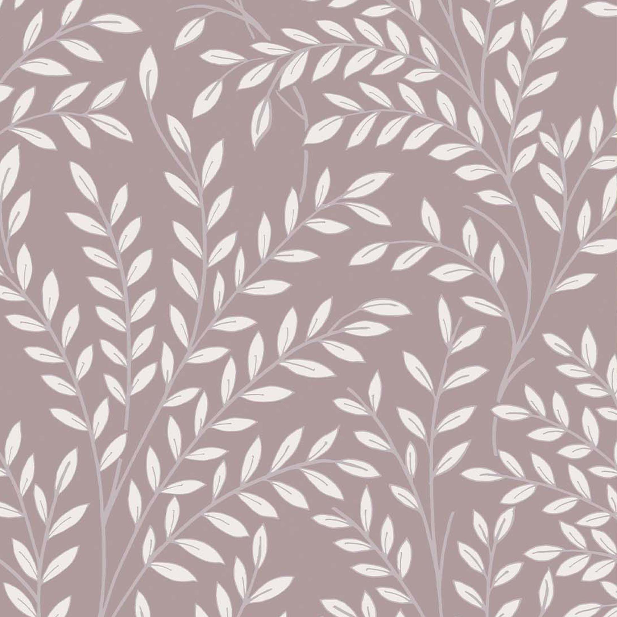 Superfresco Easy Mauve Leaves Smooth Wallpaper Sample