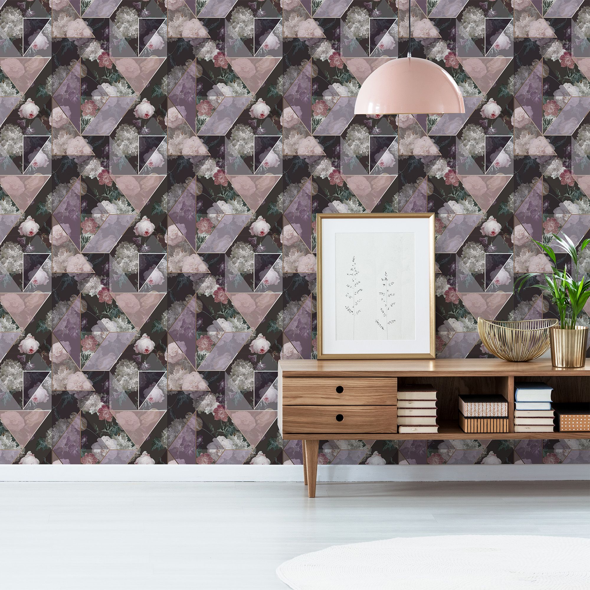 Superfresco Easy Medley fig Purple Geometric Smooth Wallpaper