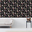 Superfresco Easy Midsummer Black & pink Floral Metallic effect Smooth Wallpaper