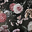 Superfresco Easy Midsummer Black & pink Floral Metallic effect Smooth Wallpaper