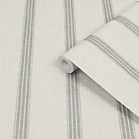 Superfresco Easy Natural Fabric effect Stripe Smooth Wallpaper